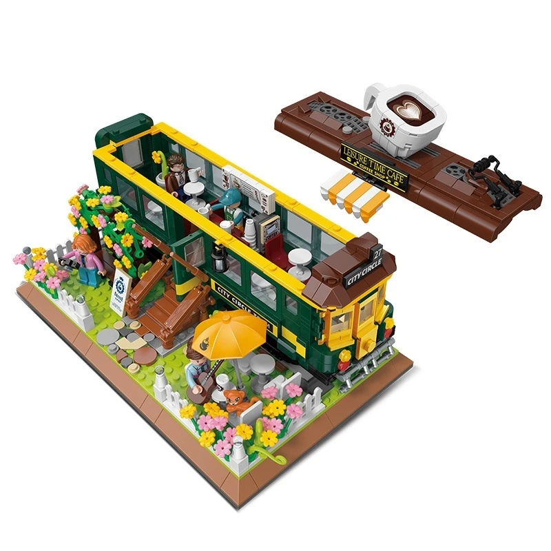 Mini Street View Expert Ideas Train Cafe House Cafe Corner Building Blocks Con Bambole Giocattoli Modulari In Mattoni Per Regalo Di Compleanno Per Bam