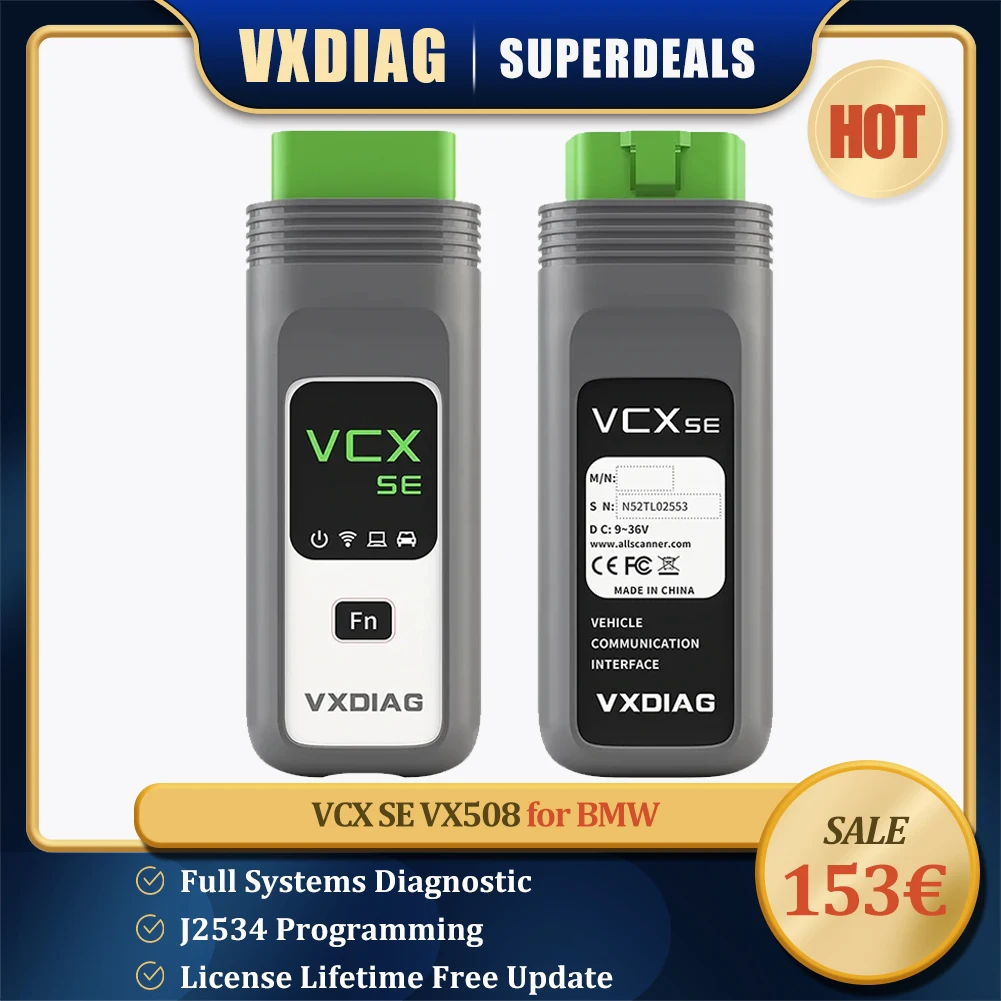 Vxdiag Vcx Se Vx508 Per Bmw Full System Diagnostic Tool J2534 Programmazione Ecu Codifica Doip Active Test Icom A2 A3 Obd2 Scanner