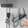 Grey Shower Set Bathroom Hot and Cold Mixer Shower Mixer LED Digital Ambient Light Bathtub Wall Mounted Shower System 1