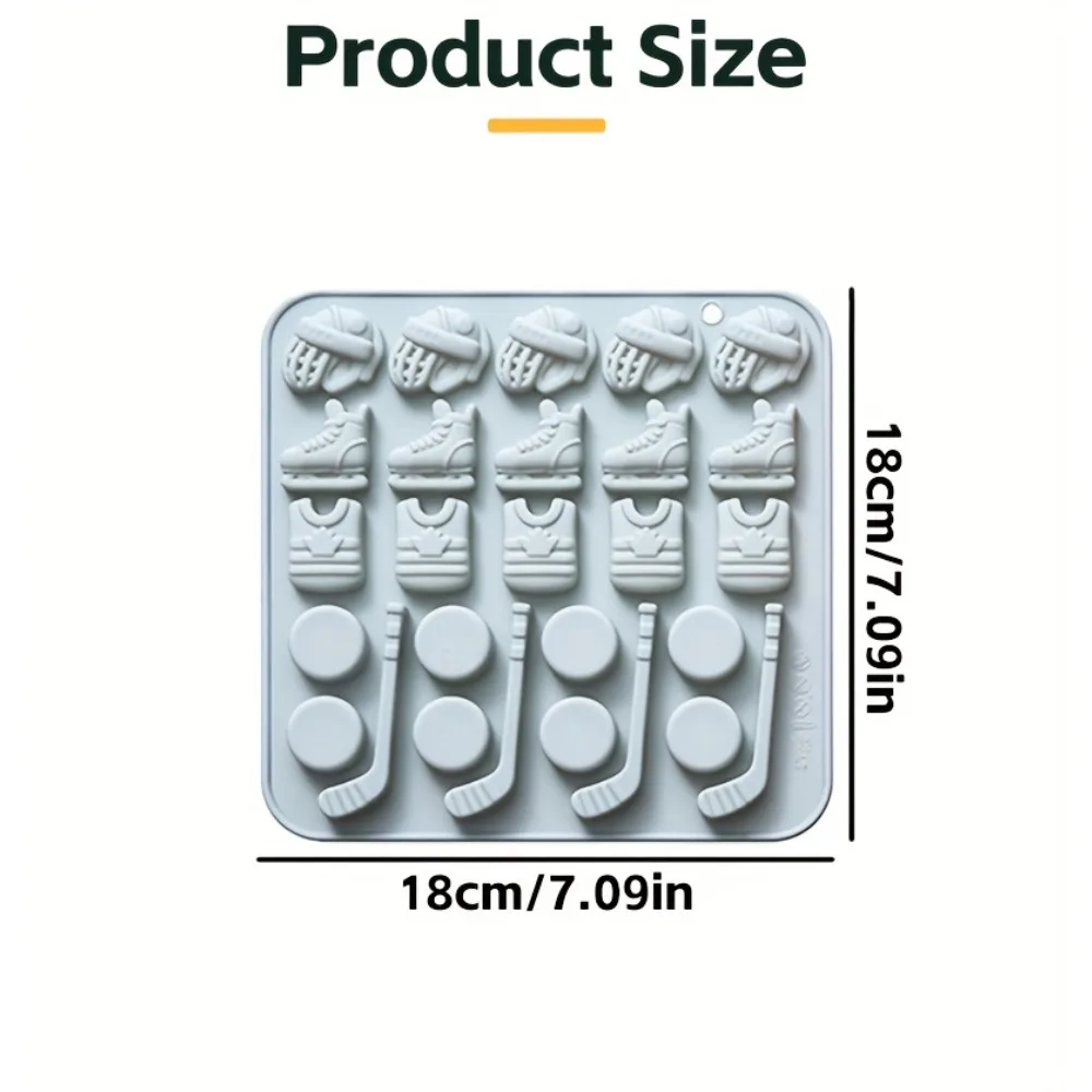 Ice Hockey Silicone Mold DIY Craft Shape for Stick Helmet Epoxy Resin Casting Soap Making Reusable Baking Chocolate Mold