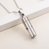 Women Men Necklaces Stainless Steel Glass Collect Sand Flower Open Bottle Memorial Pendant Necklace Cremation Urn Jewelry 3