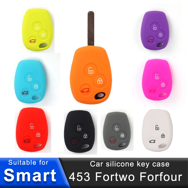 Car Key Holder For Smart 453 Fortwo Forfour Silicone Key Case Car Protective Cover Interior Decoration Accessories,key case,key case cover,car key shell