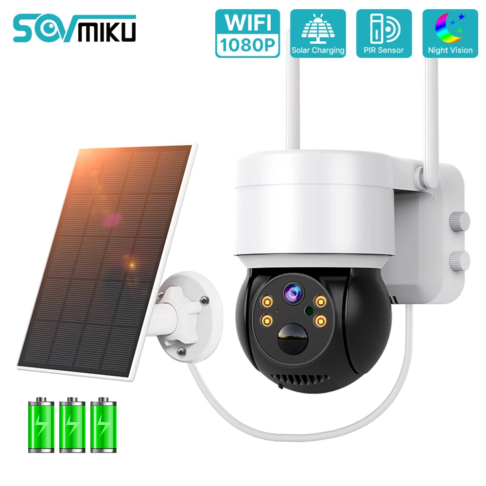 2K 4MP WIFI Solar PTZ Camera Human Detection Security Surveillance Video Camera With Solar Panel