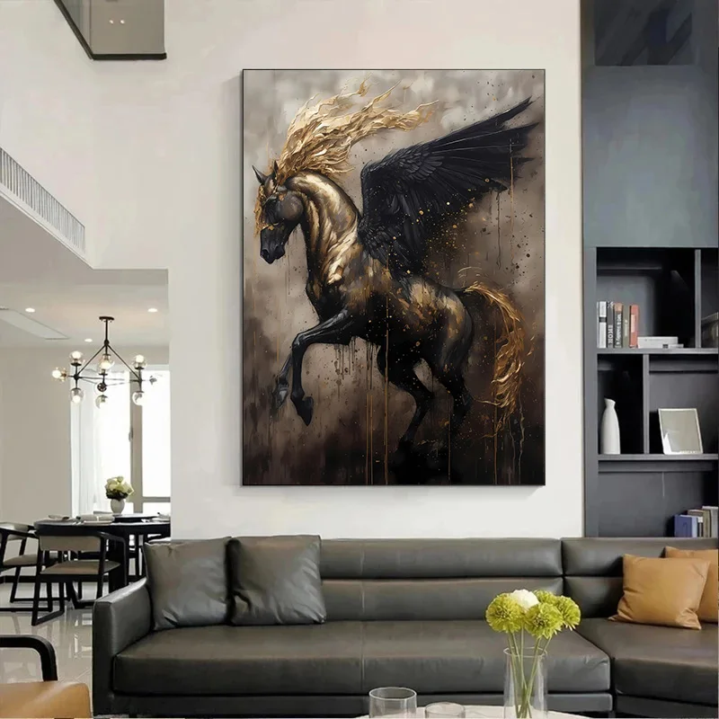 Moderne mytho logische liebens würdige Pegasus Leinwand Malerei fliegende  Flügel Pferd Poster Wand kunst Bilder Raum Wohnkultur Cuadros - AliExpress