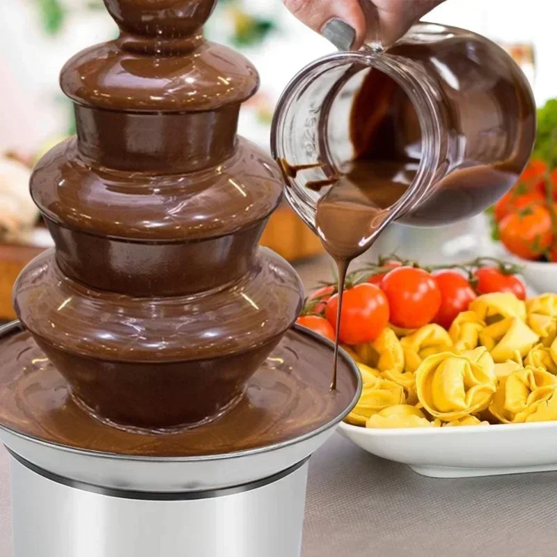 et Chocolate Fountain Machine Tower Waterfall Melt Machine 4 Tier Chocolate Fountain