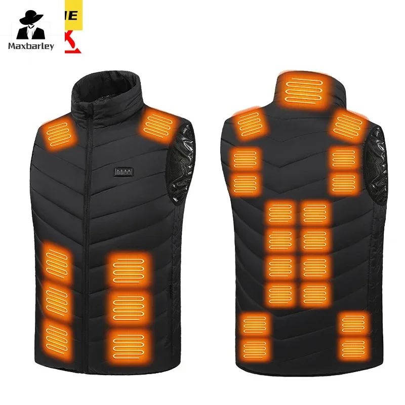 21 Heating Areas Jacket Men's Winter New USB Electric Heating Warm Sleeveless Vest Infrared Heating Clothes Male Snow Ski Vest