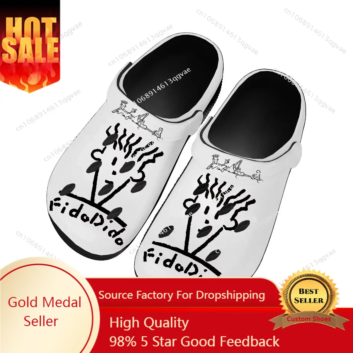 Fido Dido Fashion Home Clogs Custom Water Shoes Mens Womens Teenager Sandals Garden Clog Breathable Beach Hole Slippers Black 2021 mens sandals womens summer non slip new hole shoes clogs eva garden shoes comfortable beach flat male slippers