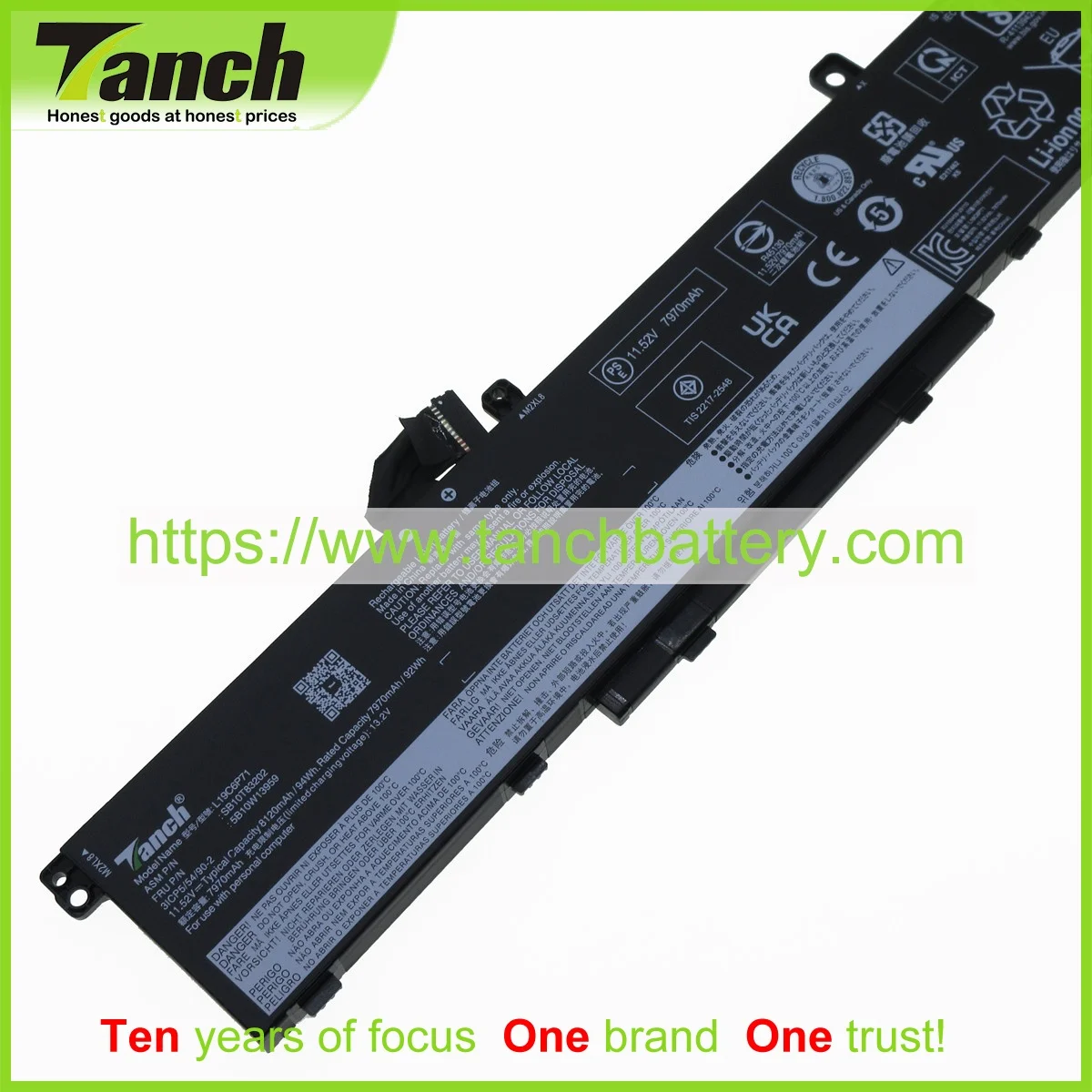 

Аккумуляторы Tanch для ноутбуков LENOVO SB10T83202 L19C6P71 SB10T83201 T15g Gen 1 20UR000XIW P15 Gen 1 20ST003XUS, 11,55 в