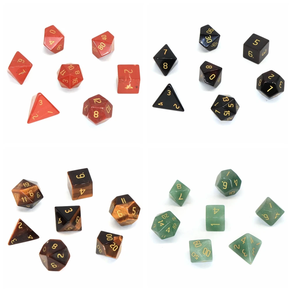 

Crystal Polyhedral Dice 7 Stones Set TRPG DND Accessories Multifaceted Dragons Board Card Math Games Party Supplies Home Decor