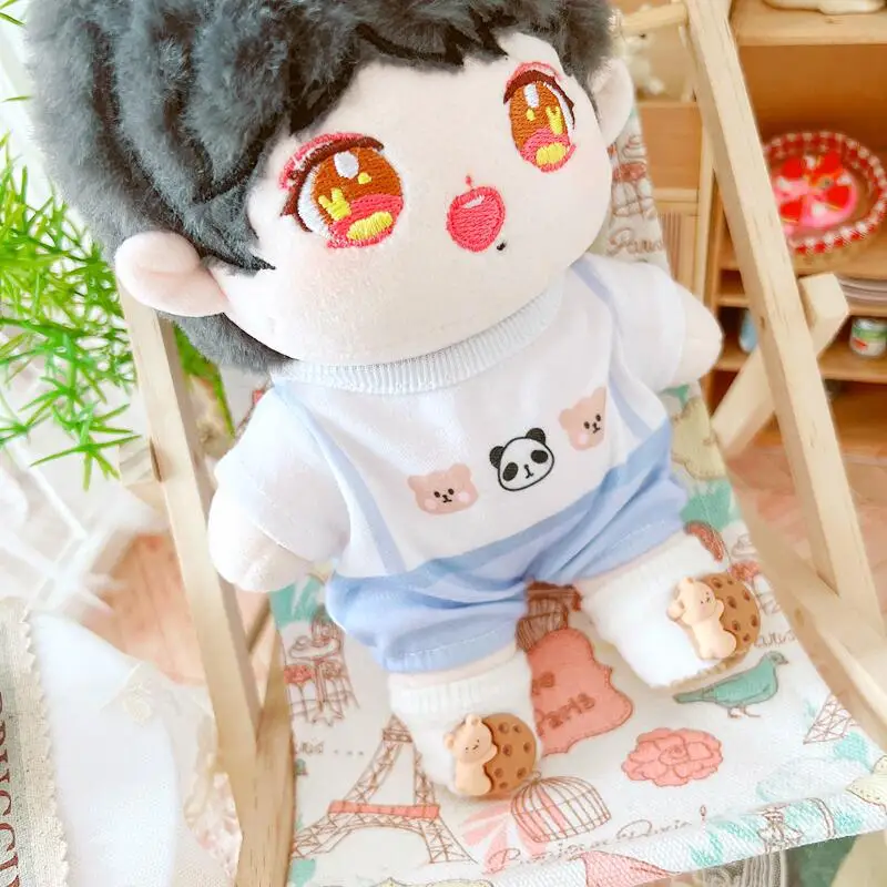 20cm Cute Idol Boy Doll Kawaii Stuffed Soft Cotton Plush Doll with Clothes for Girls Fans Collection Gifts Anime Game Periphery