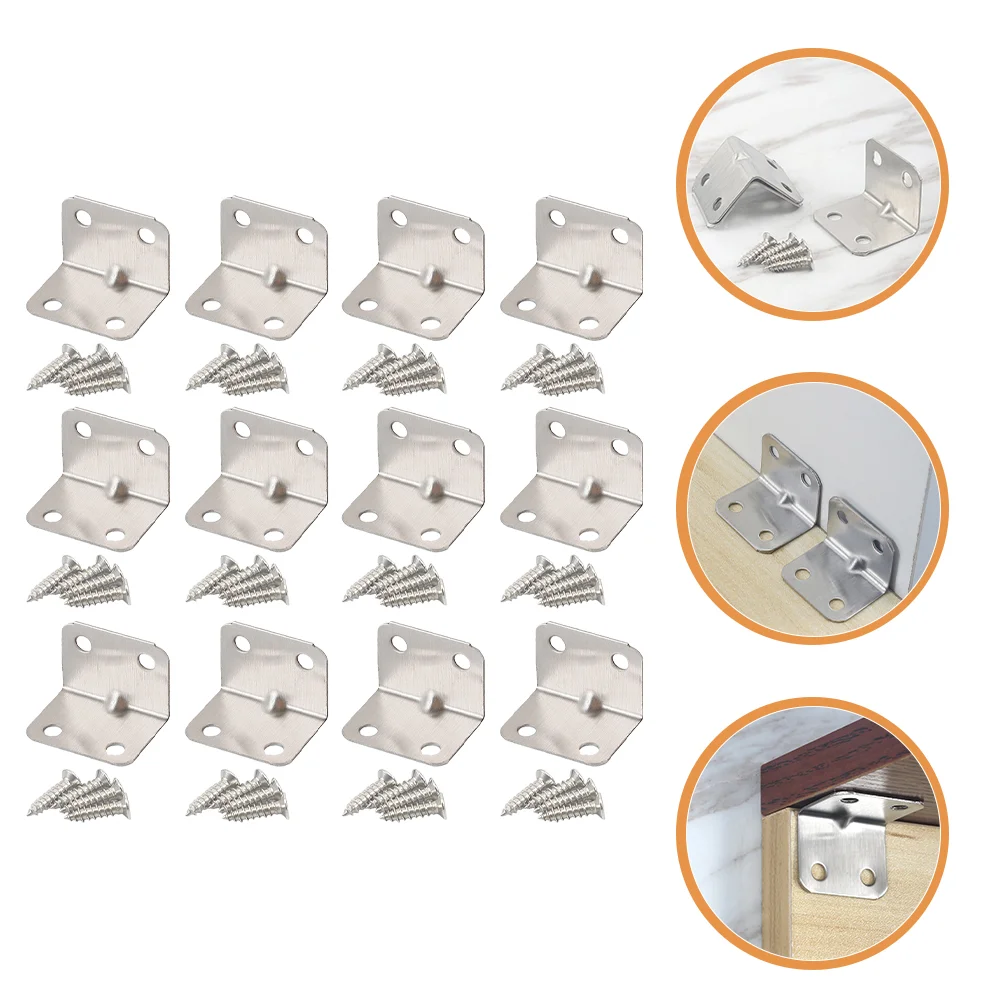 

30 Pcs L Shaped Shelf Bracket Small Angle Corner Brackets Stainless Steel Brace for Shelves Joint Fastener