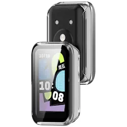 Enhanced Protective Smartwatch Case with Tempered Glass Film - Durable Anti - Drop Cover for Honor Band 10 (Clear)