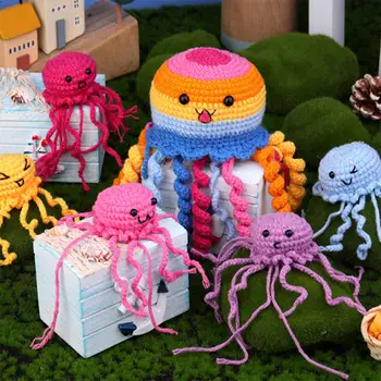 Jellyfish Family Crochet Kit – DIY Handmade Animal Crochet Set with Yarn & Tools 1