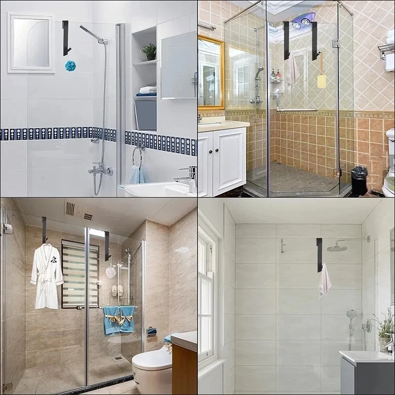 Bathroom Shower Door Back Stainless Steel S-Shape Hook for Towel and Bathrobe