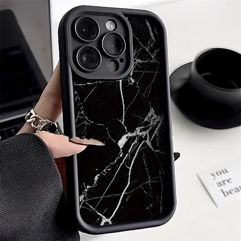 thumbnail image 1 of Funda de mármol para iPhone 13, funda para iPhone 11, 14, 12, 15 Pro Max, XR, X, XS, 7, 8, 16 Plus, SE 2020, funda de silicona TPU suave a prueba de golpes, 1 of 5