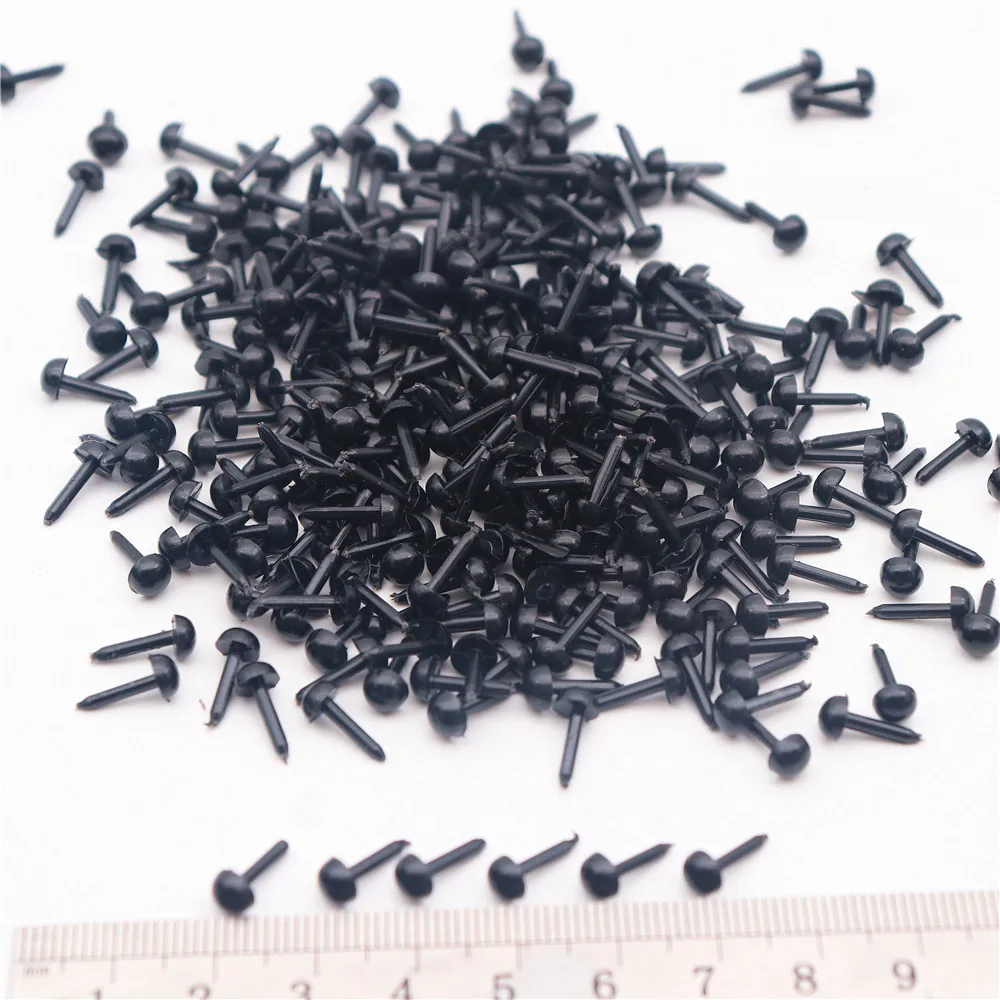 200pcs 3/4/5/6mm Black Plastic Eyes For Needle Felting Dolls Poke Teddy Bears DIY Handmade Toy Doll Accessories