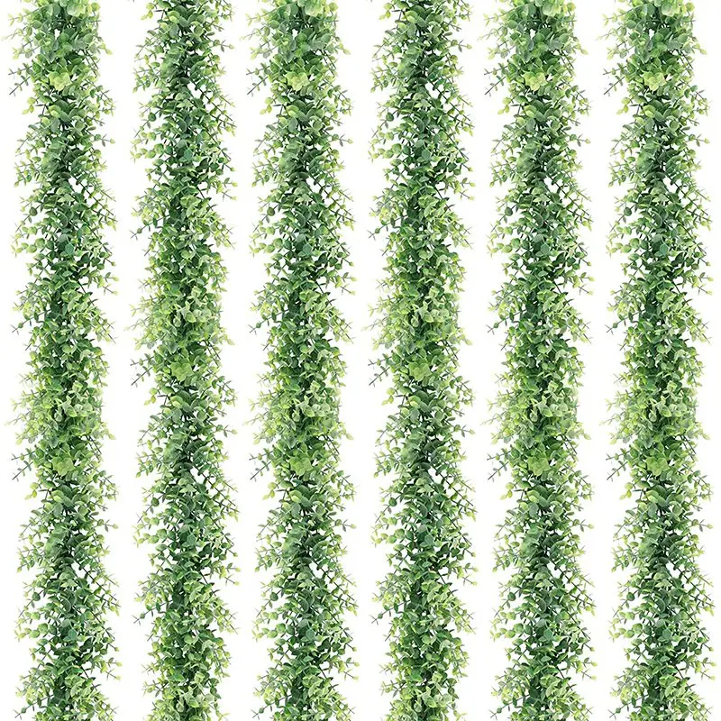 

6 Packs 6 Feet Artificial Eucalyptus Garland, Artificial Vines Faux Eucalyptus Greenery Garland, Fake Hanging Plant