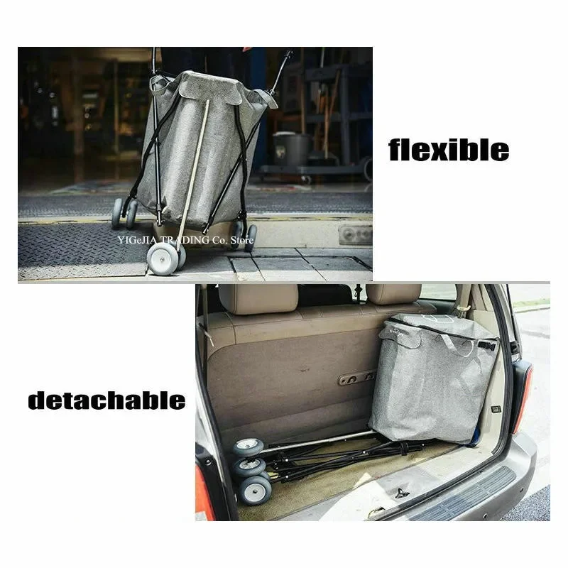 접이식 쇼핑 카트, 바퀴가 달린 경량 식료품 세탁 트롤리 캐리어, 접이식 유틸리티 왜건, 3.2kg