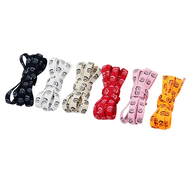 Weiou Lace Flat Polyester Shoelaces  Carton Shoe Lace Print Little Old Man Walking Shoestring Running Sports Fitness