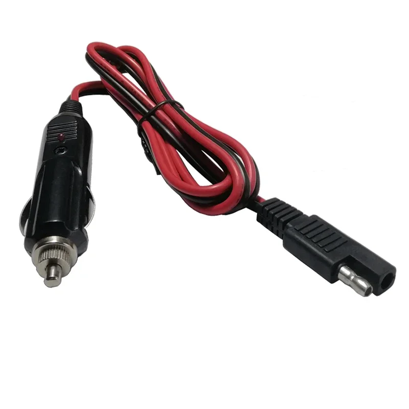 SAE Extension Cable Plug 100CM 12V Heavy Duty Car Cigarette Lighter 15A 14 AWG Electric Wires Pure Copper SAE Extension Cable