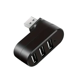 Compact Rotatable USB 3.0 Hub with 4 Ports for Enhanced Data Transfer (USB2.0 black)