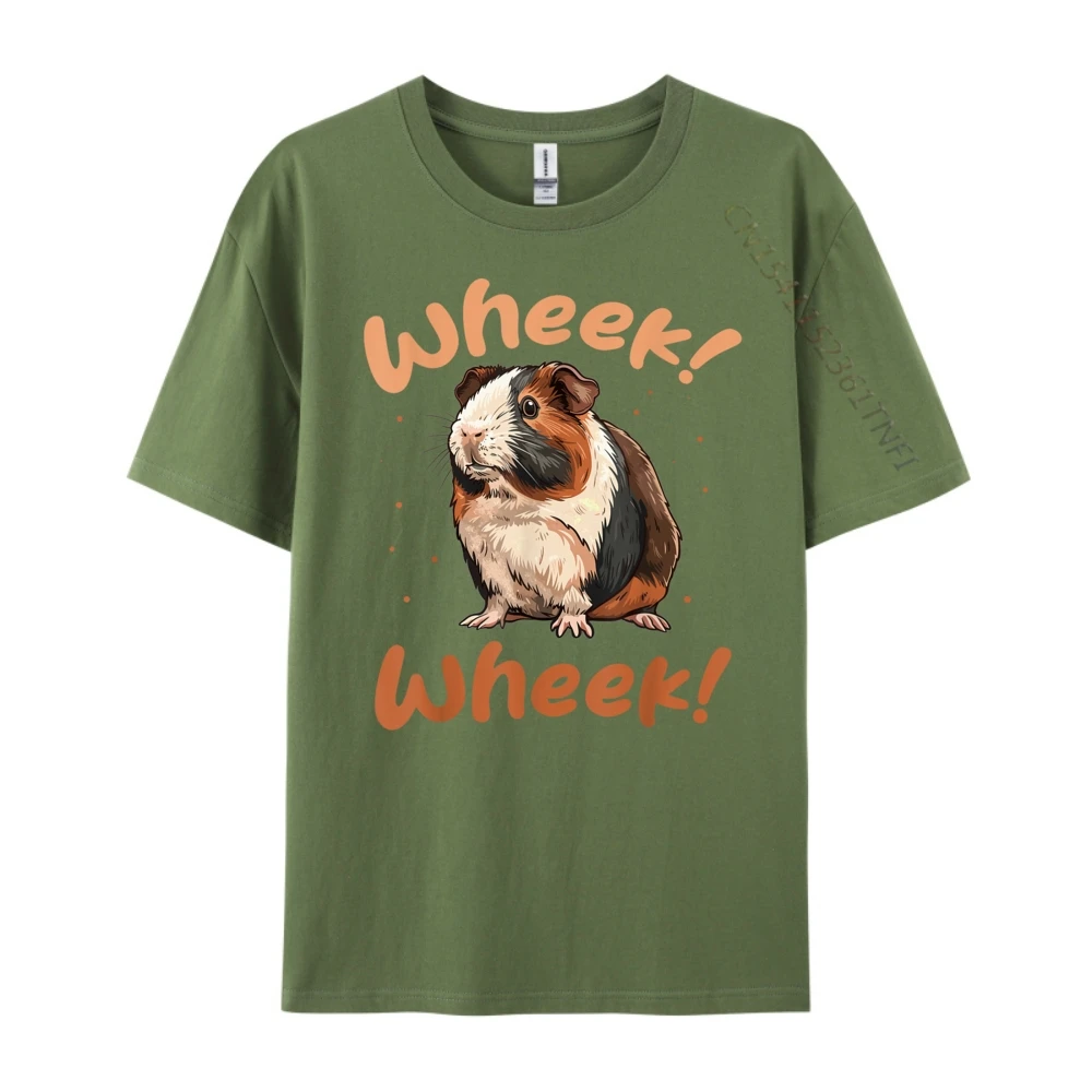 Guinea Pig Pet Rodent Animal Summer Labor Day 100% Cotton Fabric Crew Neck Adult Tops Tees Tops Tees Loose Short Sleeve T-shirts Guinea Pig Pet Rodent Animal Wheek Wheek_B8056 armygreen