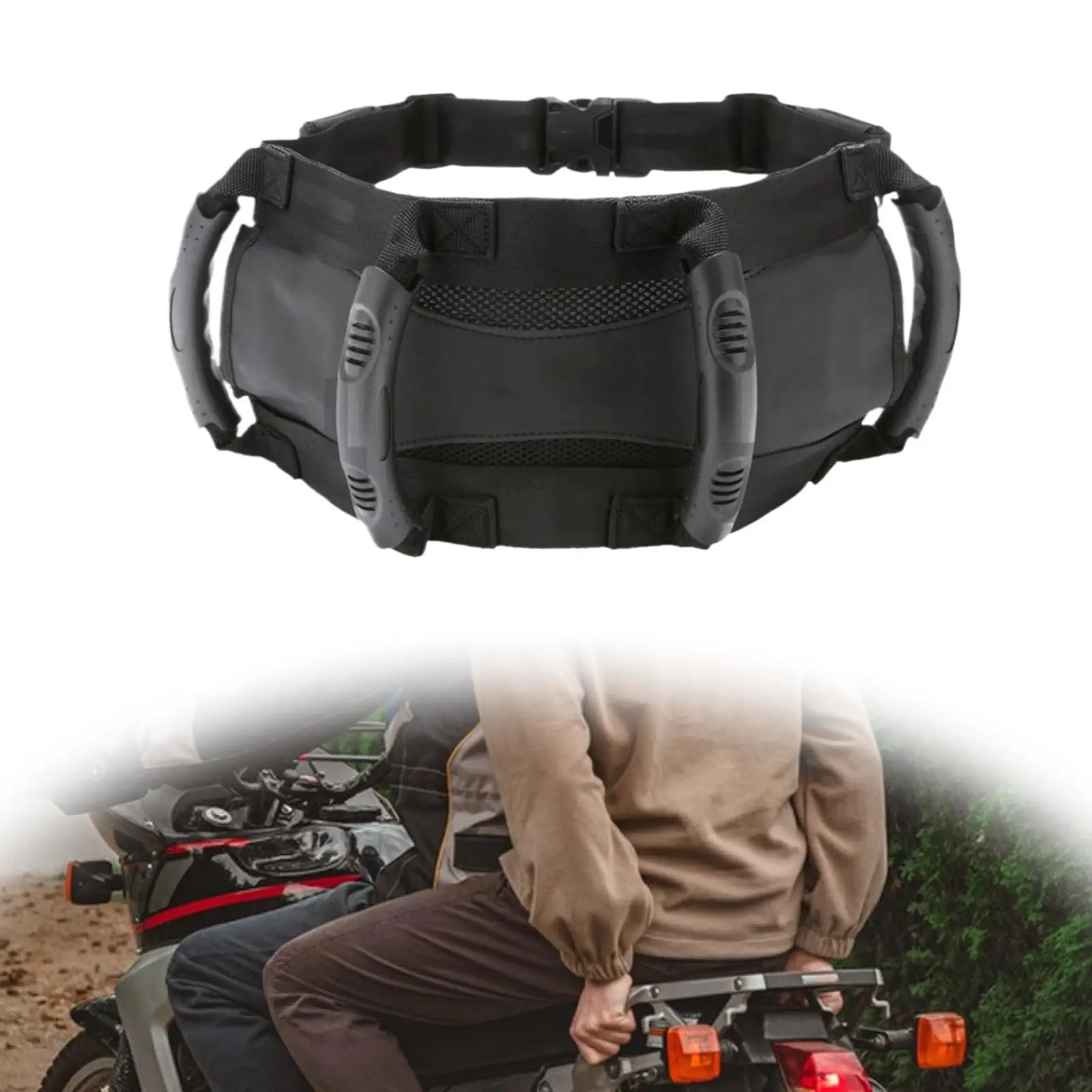 일반 오토바이 시트 스트랩 전문 액세서리 블랙 오토바이 승객 그립 손잡이 스노모빌 오토바이용