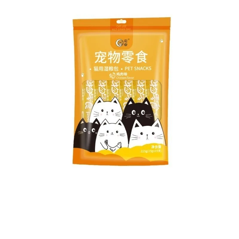 15g*15 Pet Food Cat Wet Food Cat Strips Treats Pet Snacks Canned Universal Treats Strips Fat Gills Wet Pack