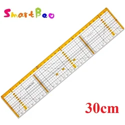 30cm Acrylic Tailor's Ruler with Reinforced Steel Edge for Blade Protection