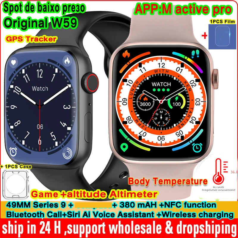 Original W59 Smart Watch Series 9 Body Temperature NFC Altitude GPS