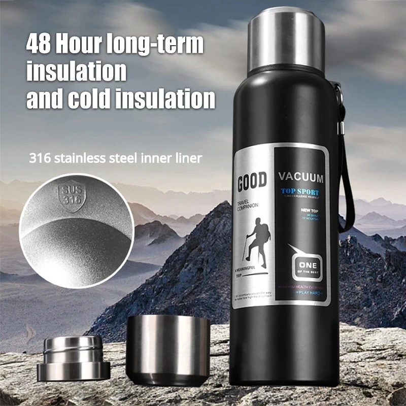 Boziee Termo De Acero Inoxidable, 800 Ml, Con Vaso, Sin BPA, Portátil, Para Viajes Para Café Y Té (verde