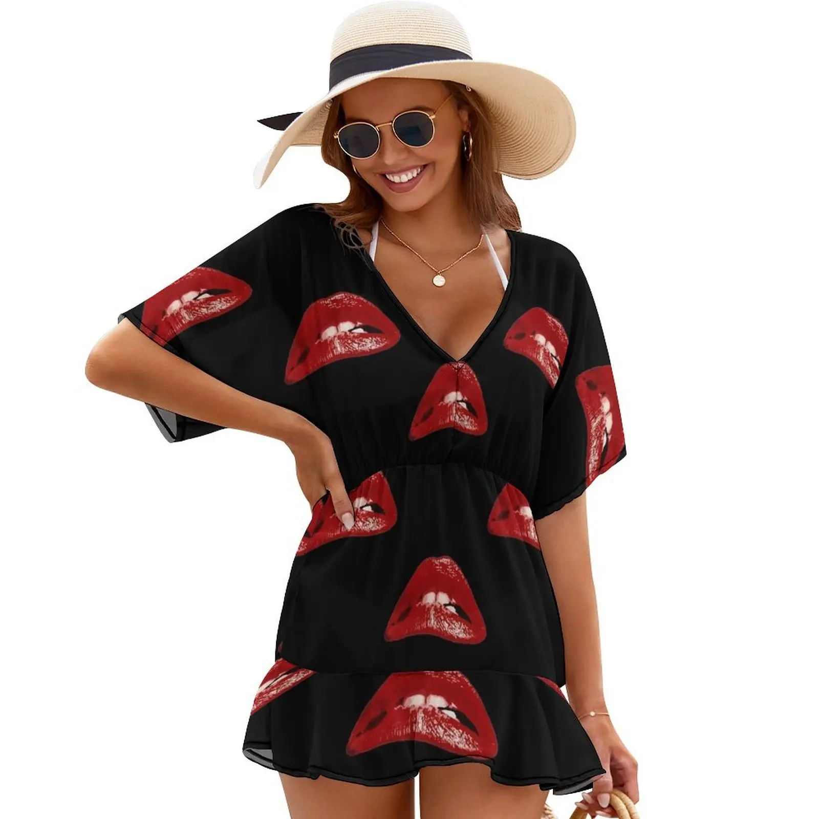 

Science Fiction/Double Feature - Lips Cover Ups chic and elegant woman dress woman dress