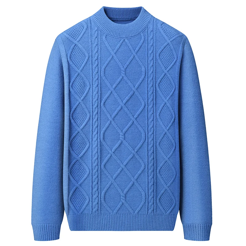

Men's Long Sleeve Knitted Round Neck Pullover Sweater - Cozy, Stylish, and Versatile