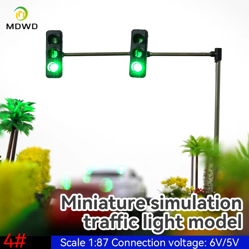 2PCS HO Scale Model Traffic Lights  with Controller ForTrain Railway Railroad Diorama Layout 5