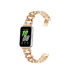 Elegant Thin Stainless Steel Denim Chain Bracelet - Galaxy Fit3 (Rose gold)