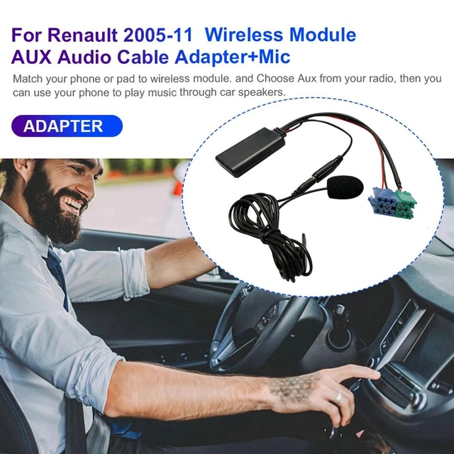 Car Bluetooth Module AUX Adapter With Mic Hands-free ISO 6Pin AUX Cable For  Renault Updatelist Radio Bluetooth Module - AliExpress