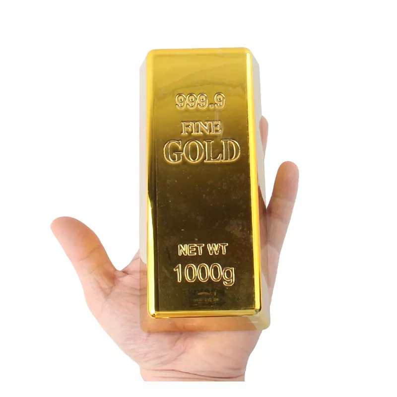 Fake Gold Bar Plastic Golden Paperweight Home Decor Bullion Bar Simulation