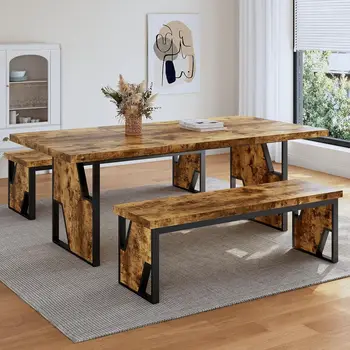 Solid Wood Dining Table Set 1