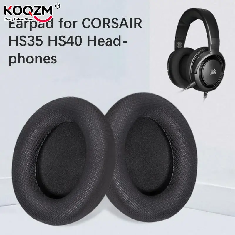 1pair Replacement Foam Ear Pads Pillow Cushion Cover For CORSAIR HS35 HS40 Gaming Headphone EarPads Headset Ear Caps Earmuffs