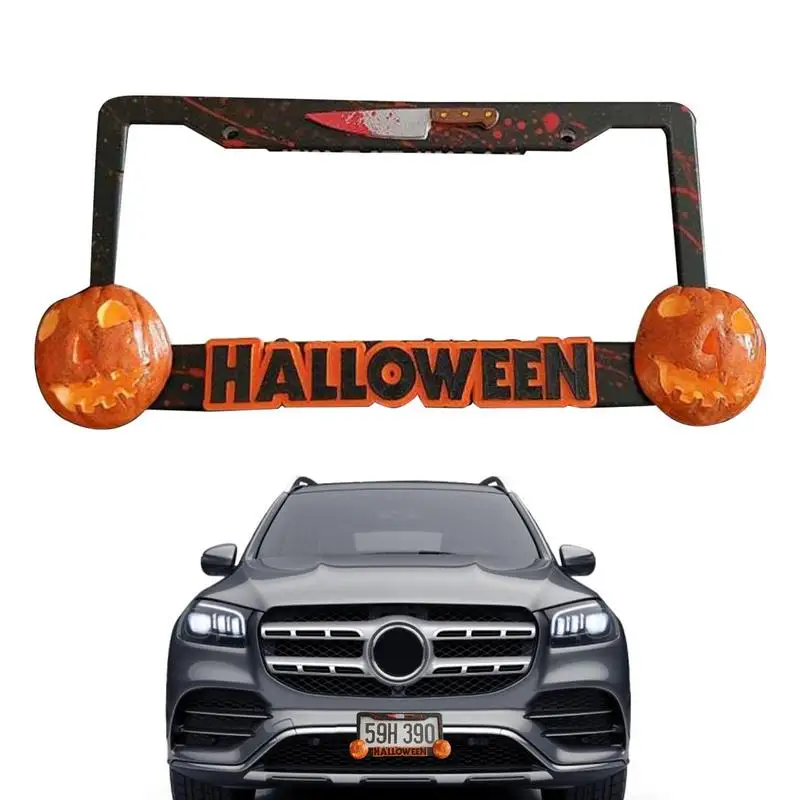 

Держатель номерного знака на Хэллоуин, декоративный держатель номерного знака на Хэллоуин, Обложка, аксессуары для Хэллоуина, автомобильное украшение, подходит