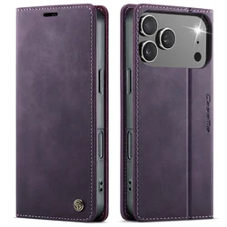 Magnetic Wallet Case Flip PU Leather with Card Slot and Money Pocket - iPhone 6 s (Purple)