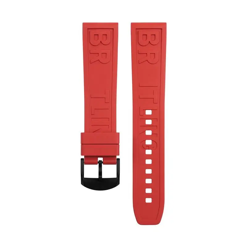 SCHIK Soft Natural Fluororubber FKM Rubber Letter Watchband 22mm For Breitling Professional Superocean Navitimer Bracelet