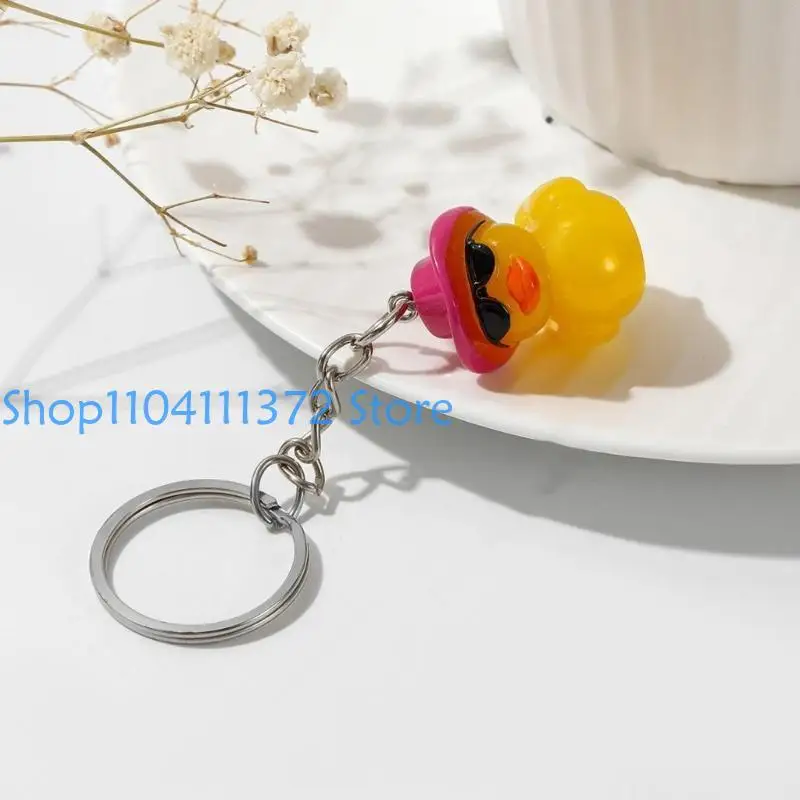 P9FE modische kleine kleine Entenohrringe/Keyrings handgefertigte Hänge Dekoration – Detail 8
