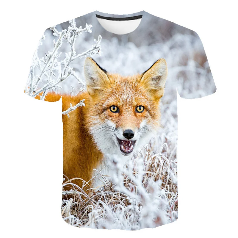 

2023 New Fox Graphic T-Shirt For Men 3D Printing Casual Round Neck Short-Sleeved Women Kids T Shirt Streetwear Summer Tops Tees
