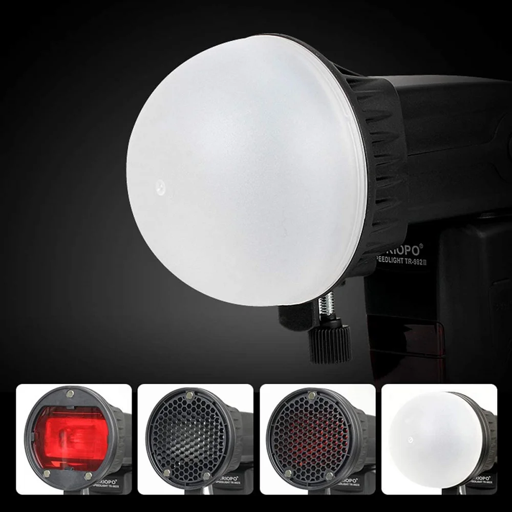 Camera Flash Magnetic Mount Diffuser Ball Honeycomb Grid Color Filte for Canon Nikon Sony Godox Neewer YONGNUO Speedligh