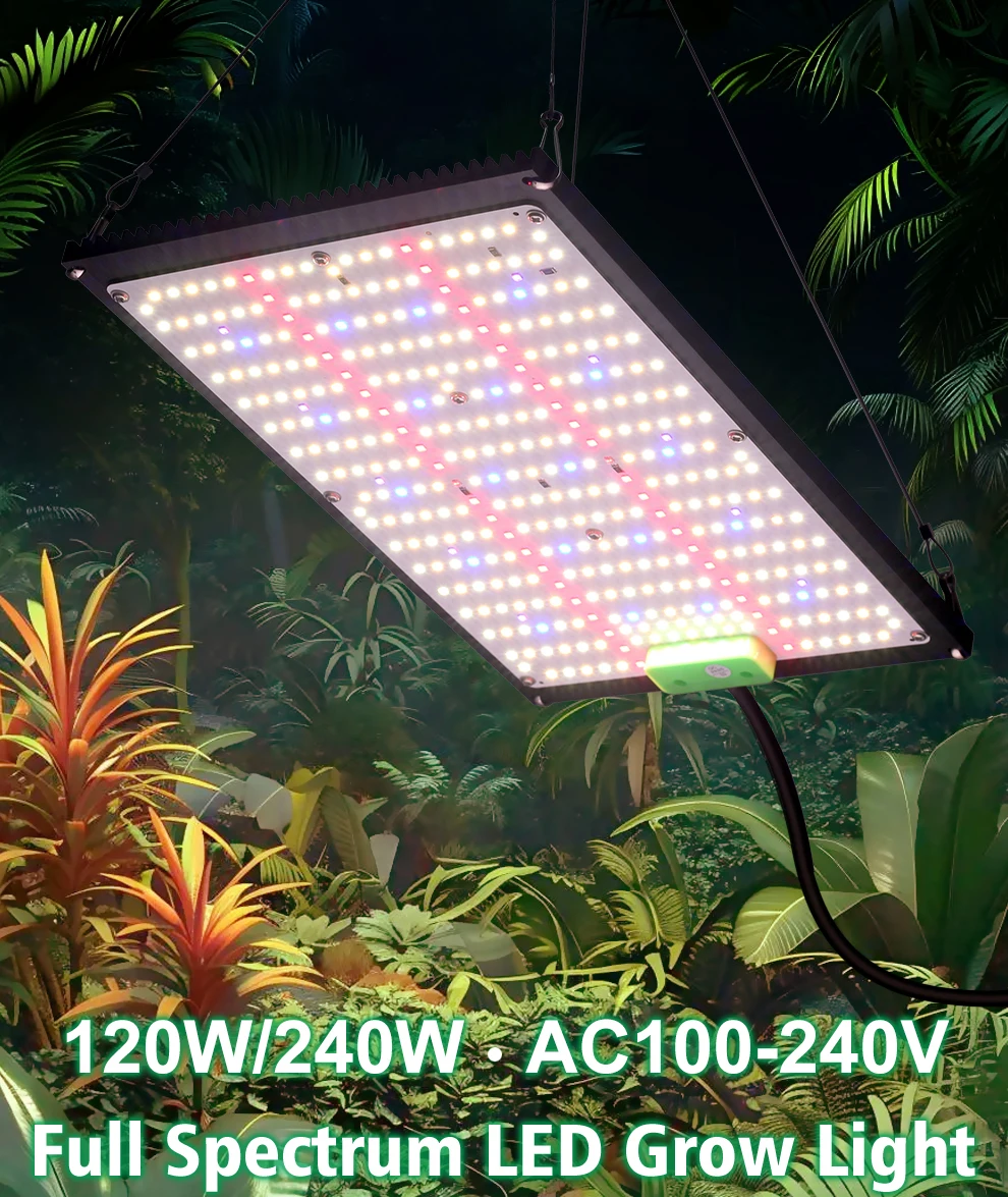 🌴 120W 240W LED-Chip LM281B AC100-240V Vollspektrum Dimmbar mit UV-Rot Unabhängige Schalter LED-Wachstumslampe für VEG und Blüte – Detail 1