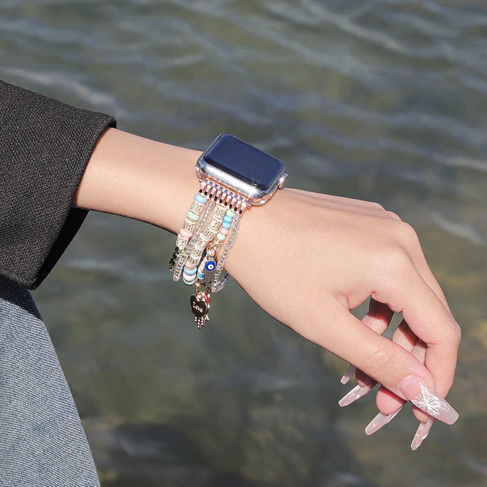 Elegant Elastic Beaded Bracelet Strap