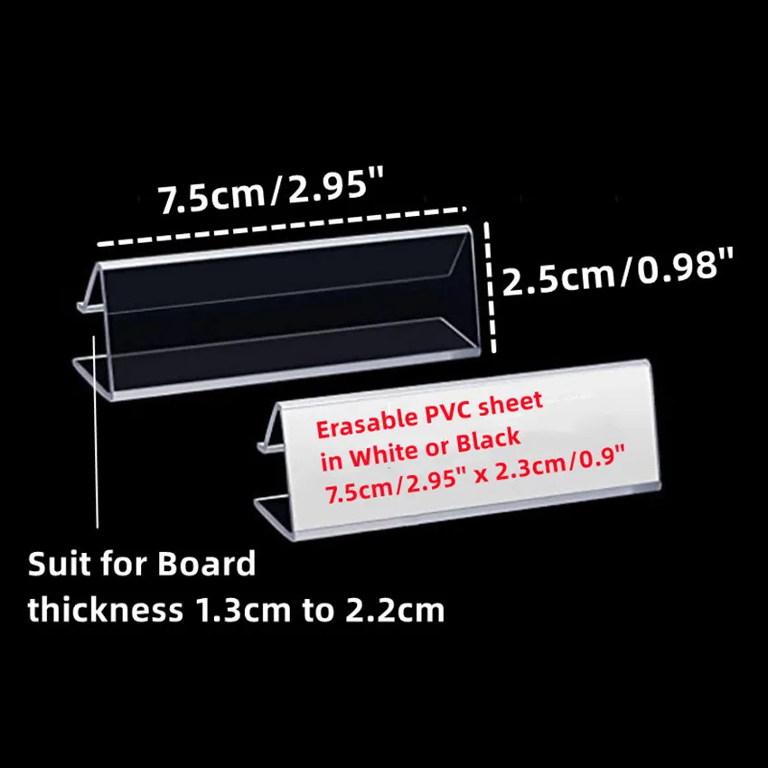 50pcs Plastic Snap Clips Sign Price Card Display Holders for Wood Board Shelves