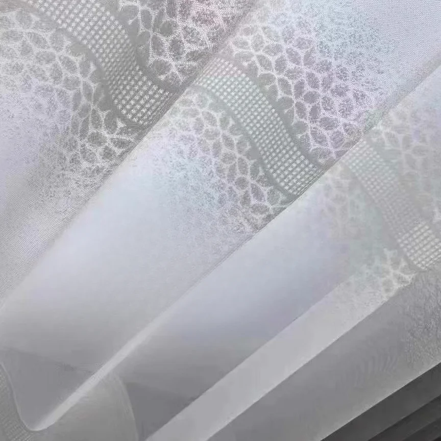 1PC Luxury Style Living Room Transparent Window Finished Curtain French Window Bedroom Screen Sunshade Breathable White Screen 2