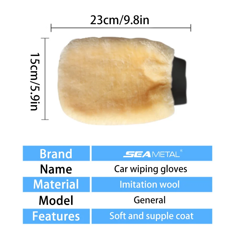 SEAMETAL Waterproof Car Wash Microfiber Gloves Soft Thickened Wool Plush Car Cleaning Mitt Double-faced Glove Car Wash Supplies 2